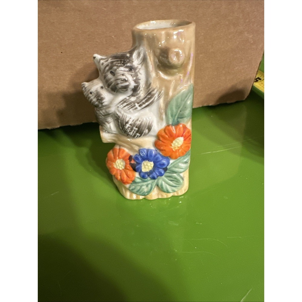 vintage Japanese porcelain koala‎ bud vase
